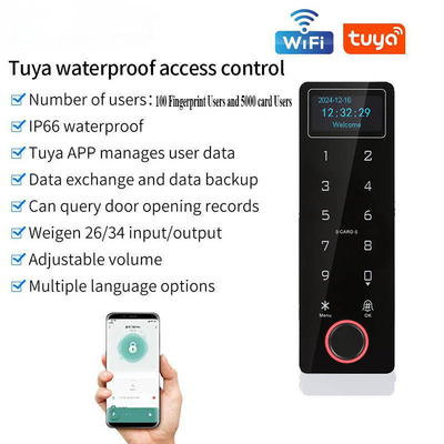 Tuya Waterproof Fingerprint Password Card Swiping Biometric Access Control