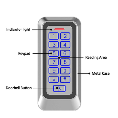 Waterproof IP67 Metal Case RFID Card Keypad Stand-Alone Access Control With 1000 Users