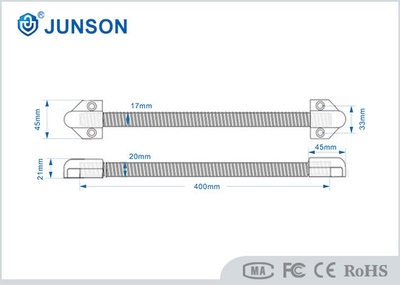 Stainless Steel Door Loop Cable Protector ABS Head 400mm Armored Gooseneck For Security Systems