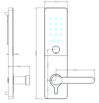 Aluminum Alloy RFID Card Key Hotel Locks Smart