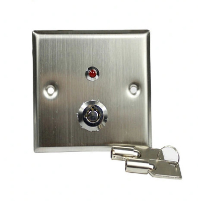 SS Panel Exit Push Button 3A DC12V Button Key Switch With LED