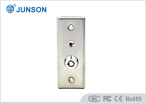 Stainless Steel Slim Exit Push Button Door Release 115*40mm With Key LED