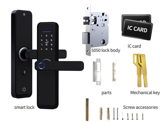 Touch Screen Tuya Wifi Smart Lock Fingerprint Door Locks Zinc Alloy Material For Home