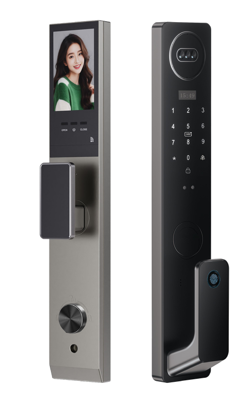 3D Facial Recognition Fully Automatic Smart Door Lock With 4.5 Inch Display & Video Doorbell