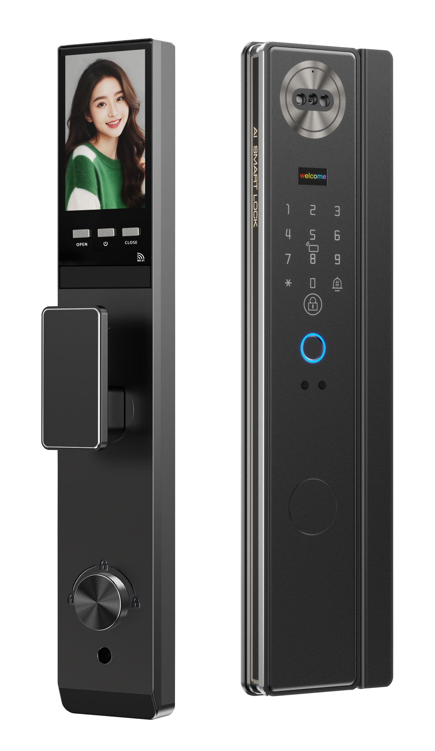 Waterproof Smart Face Recognition Door Lock with Video Intercom & App ...
