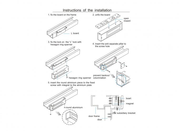 12v Electromagnetic Lock 280kg Holding Force With Buzzer For